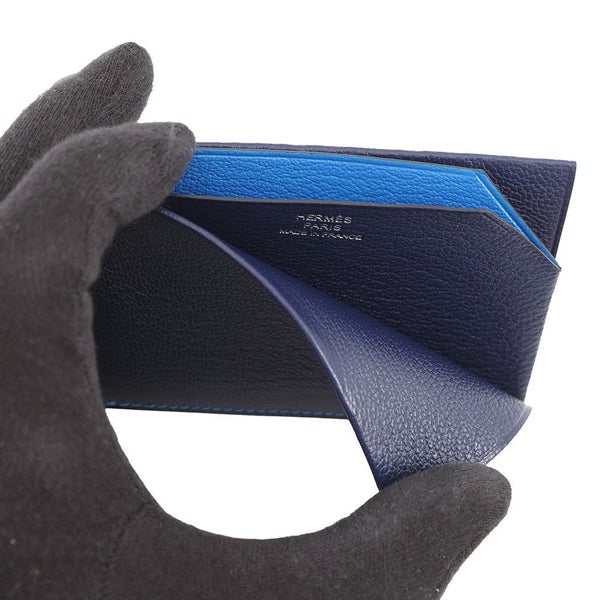 エルメス カードケース Hセリエ ヴェルソ ブルーインディゴ/ブルーゼリージュ エバーグレイン B刻印