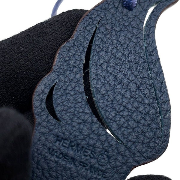 エルメス バッグチャーム プティアッシュ ソフトクリーム グリムエット/ブルーネイビー エプソン/トゴ HERMES