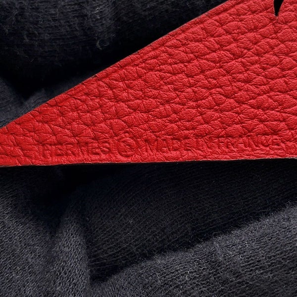 エルメス バッグチャーム プティアッシュ ソフトクリーム ルージュカザック/ブラック エプソン/トゴ HERMES