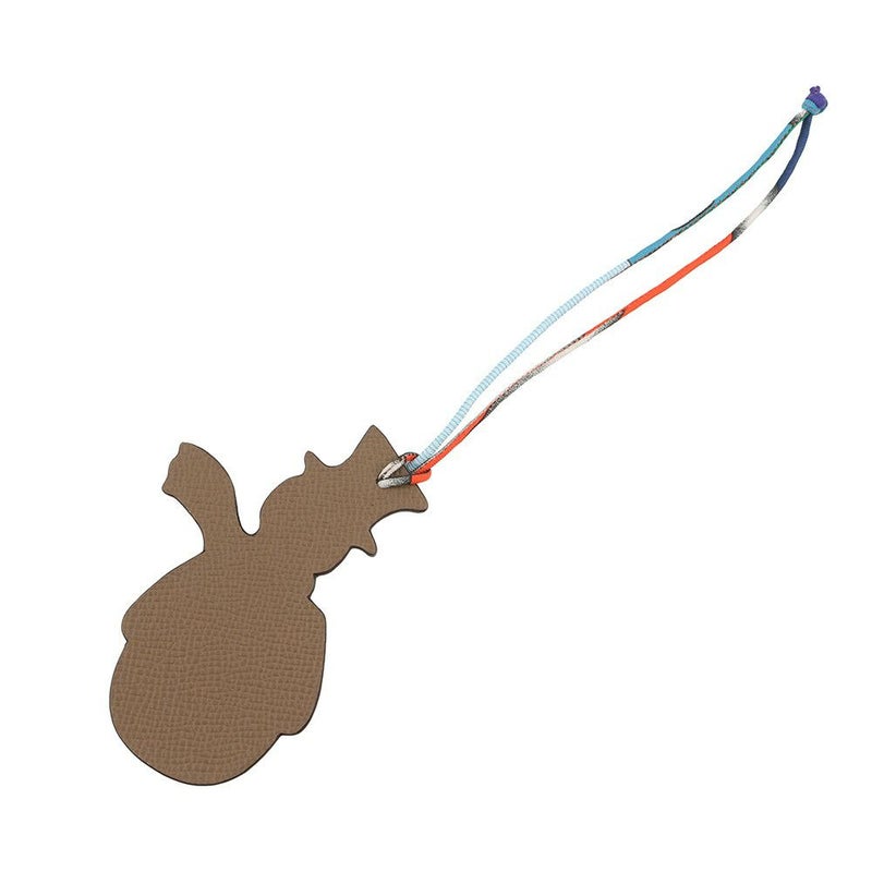 エルメス バッグチャーム プティアッシュ スノーマン エトゥープ/ブルーインディゴ エプソン/トゴ HERMES