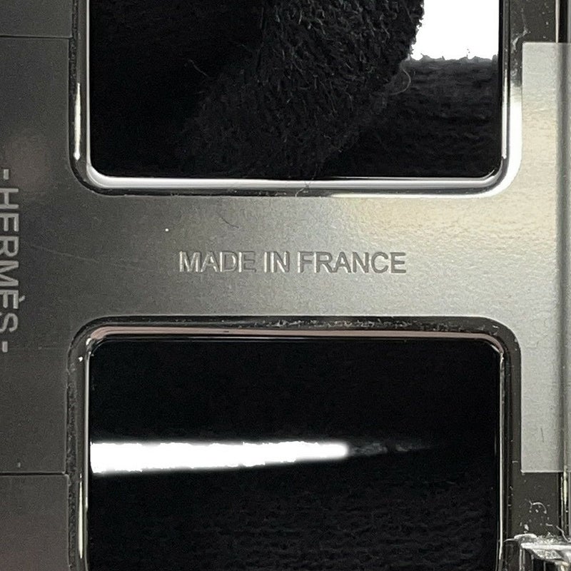 エルメス ブローチ シェーヌダンクル ブラック/シルバー金具 エプソン HERMES アクセサリー 黒