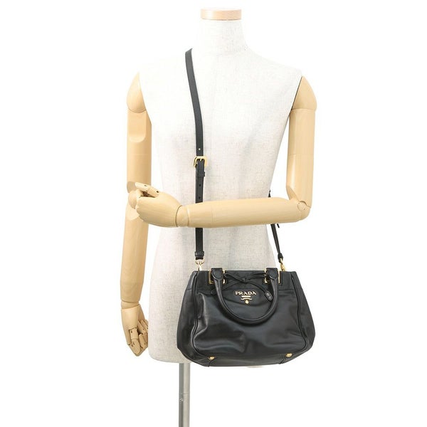 プラダ ハンドバッグ リボン レザー BN2245 PRADA 2ｗayショルダーバッグ 黒