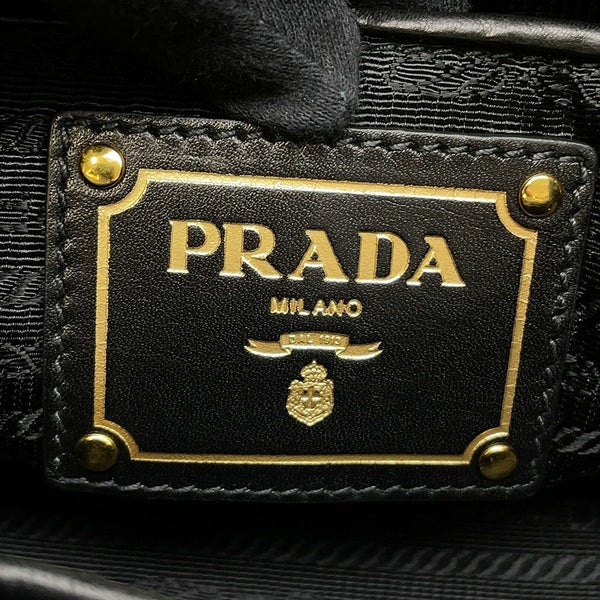 プラダ ハンドバッグ リボン レザー BN2245 PRADA 2ｗayショルダーバッグ 黒