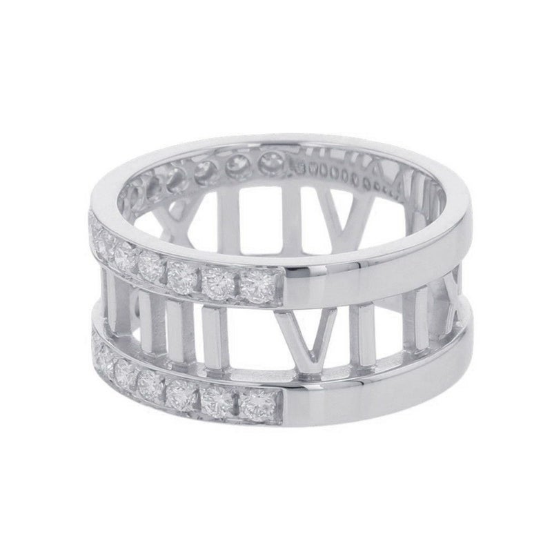 ティファニー リング アトラス オープンリング ダイヤモンド K18WGホワイトゴールド リングサイズ約13号 Tiffany&Co. 指輪