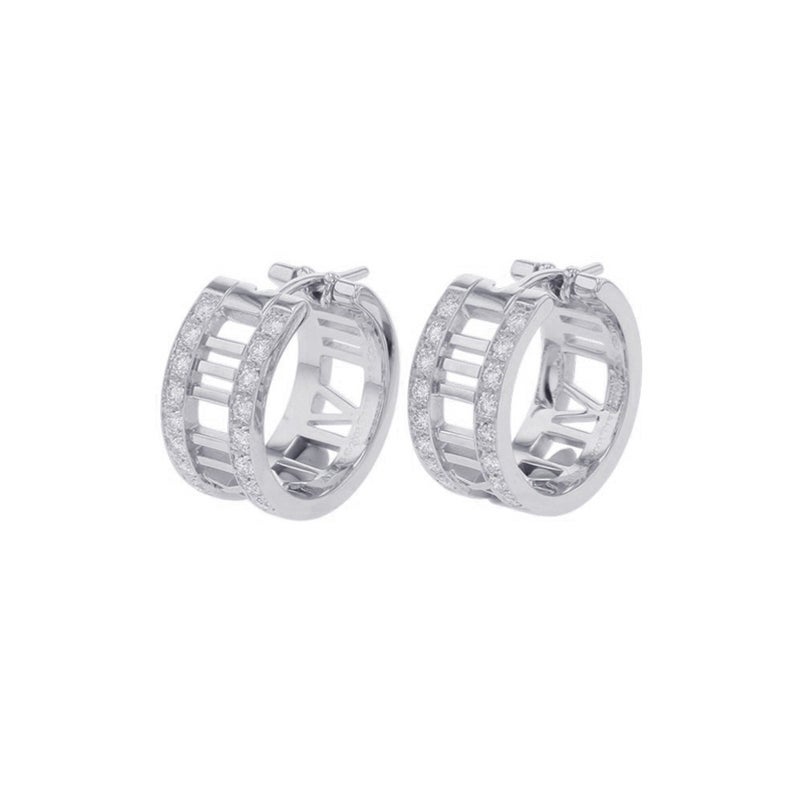 ティファニー ピアス アトラス オープン ピアス ダイヤモンド K18WGホワイトゴールド Tiffany&Co.