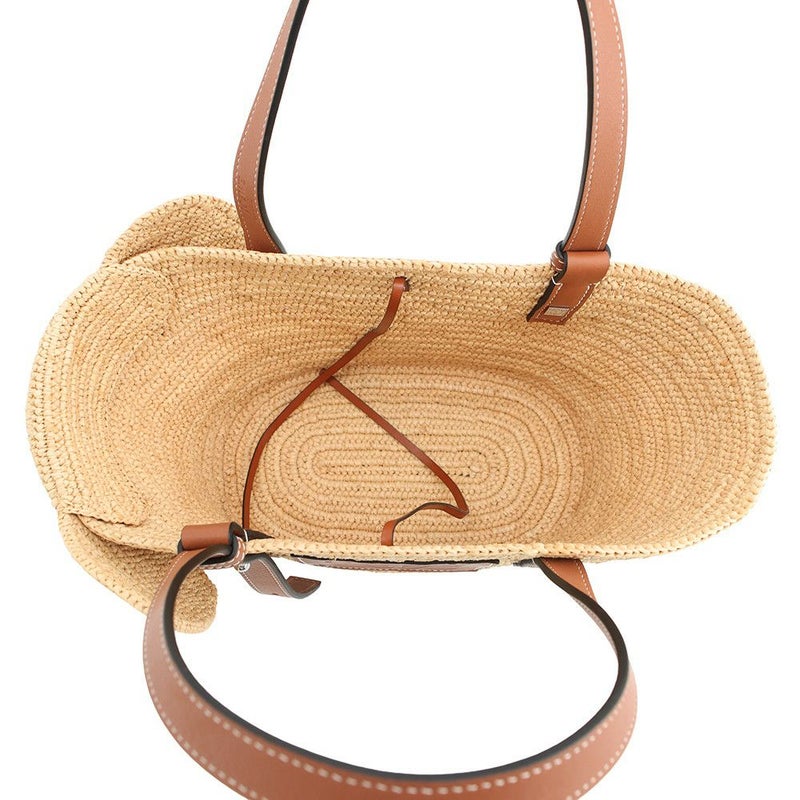 ロエベ ハンドバッグ エレファント バスケットバッグ スモール ラフィア レザー A546T37X01 LOEWE かごバッグ ゾウ