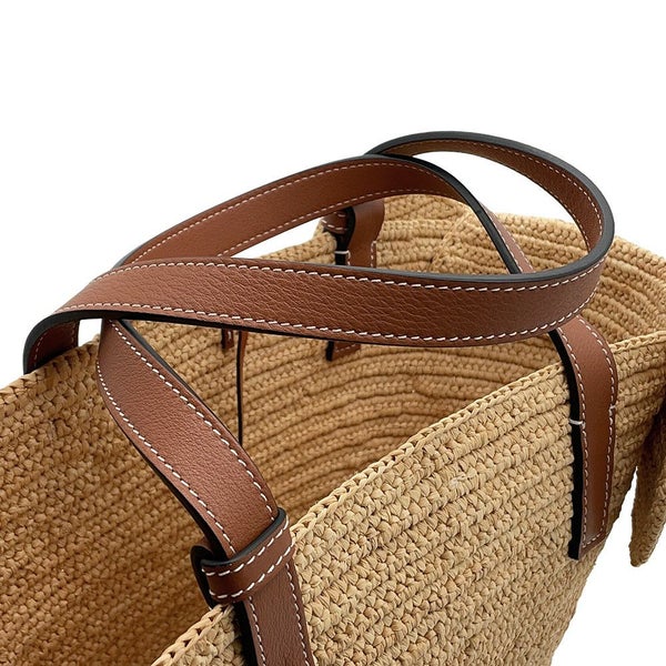 ロエベ ハンドバッグ エレファント バスケットバッグ スモール ラフィア レザー A546T37X01 LOEWE かごバッグ ゾウ