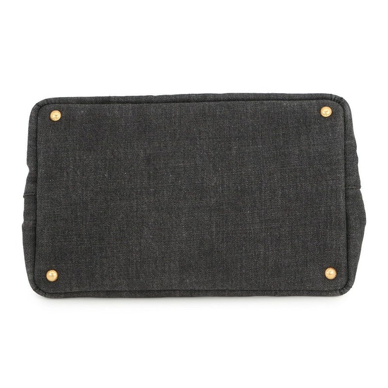 プラダ トートバッグ カナパ CANAPA デニム B2642B PRADA 2wayショルダーバッグ 黒