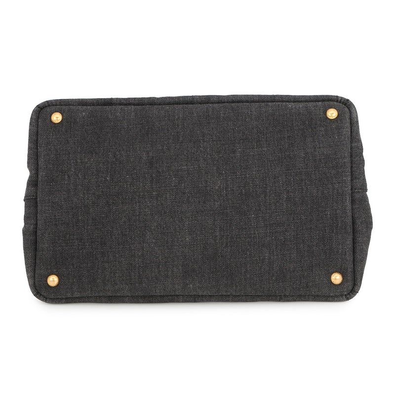 プラダ トートバッグ カナパ CANAPA デニム B2642B PRADA 2wayショルダーバッグ 黒