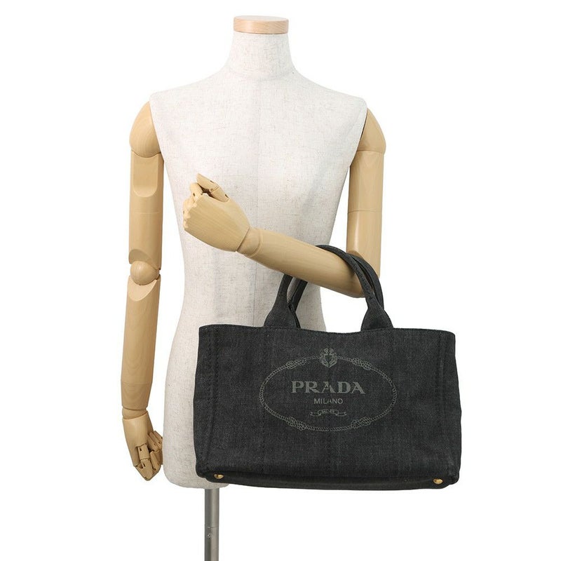 プラダ トートバッグ カナパ CANAPA デニム B2642B PRADA 2wayショルダーバッグ 黒
