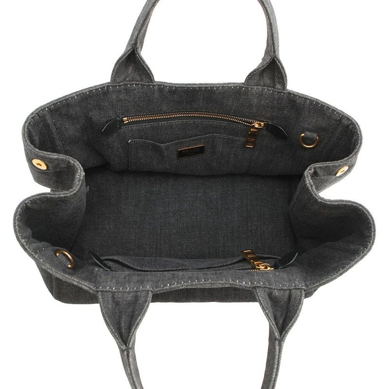 プラダ トートバッグ カナパ CANAPA デニム B2642B PRADA 2wayショルダーバッグ 黒