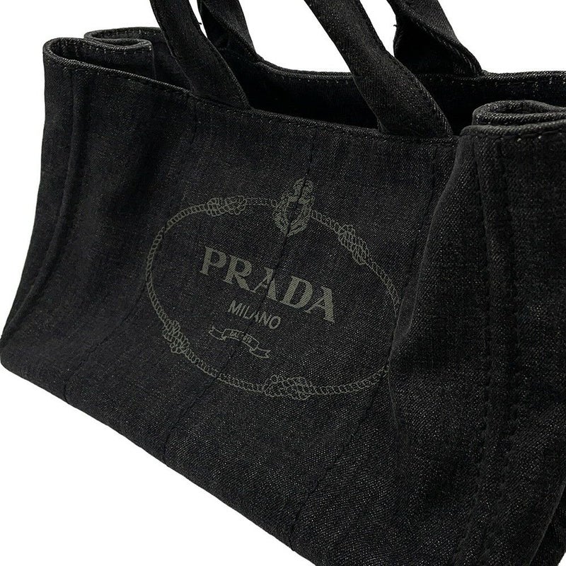 プラダ トートバッグ カナパ CANAPA デニム B2642B PRADA 2wayショルダーバッグ 黒