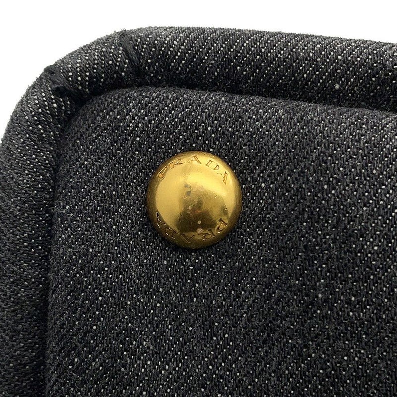 プラダ トートバッグ カナパ CANAPA デニム B2642B PRADA 2wayショルダーバッグ 黒