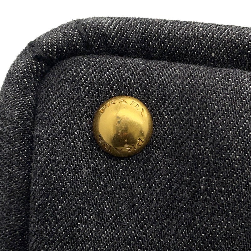 プラダ トートバッグ カナパ CANAPA デニム B2642B PRADA 2wayショルダーバッグ 黒