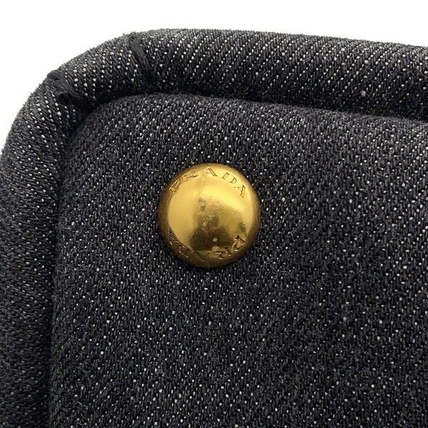 プラダ トートバッグ カナパ CANAPA デニム B2642B PRADA 2wayショルダーバッグ 黒