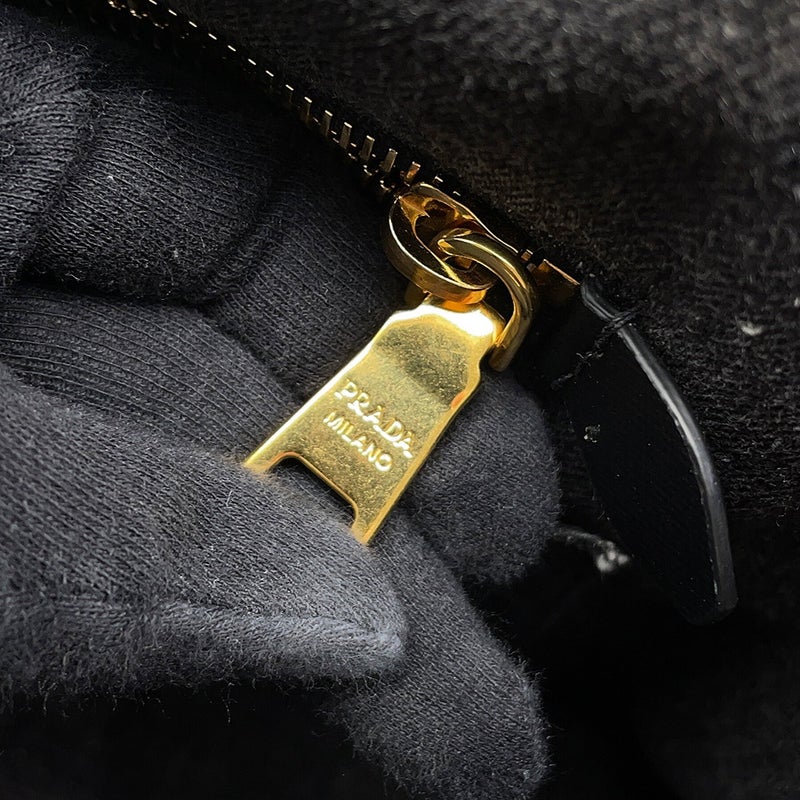 プラダ トートバッグ カナパ CANAPA デニム B2642B PRADA 2wayショルダーバッグ 黒