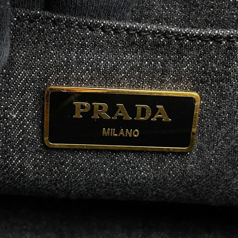 プラダ トートバッグ カナパ CANAPA デニム B2642B PRADA 2wayショルダーバッグ 黒