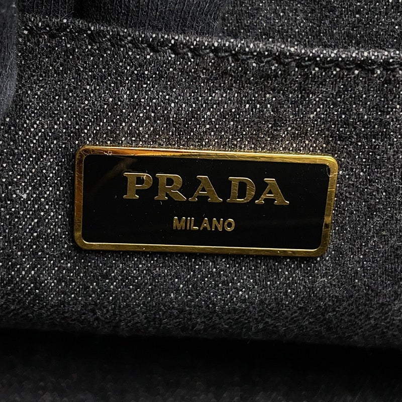 プラダ トートバッグ カナパ CANAPA デニム B2642B PRADA 2wayショルダーバッグ 黒