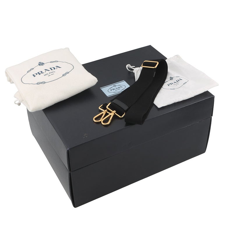 プラダ トートバッグ カナパ CANAPA デニム B2642B PRADA 2wayショルダーバッグ 黒