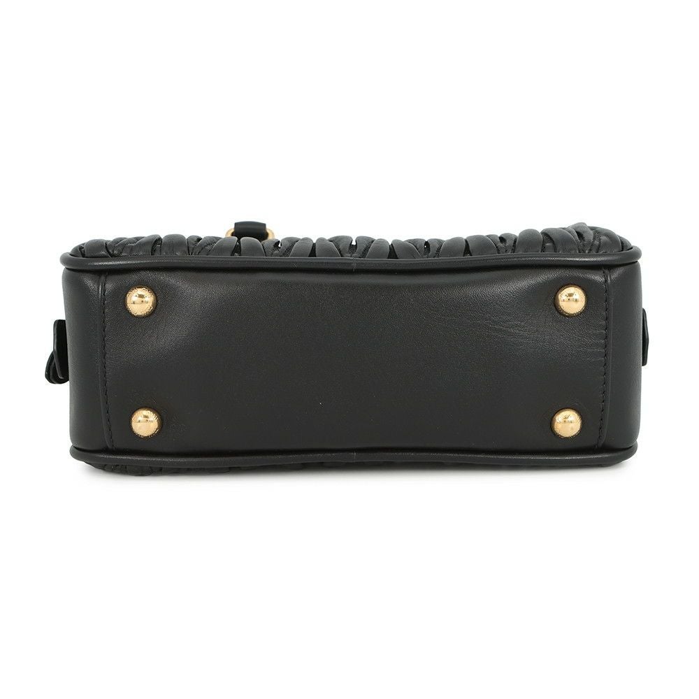 miumiu マテラッセレザーバッグ レギュラー ブラック 関税込☆MIU MIU☆matelasse マテラッセレザー ショルダーバッグ