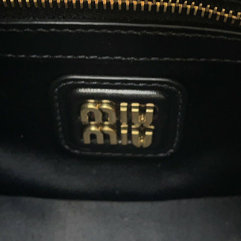 ミュウミュウ ハンドバッグ アルカディ マテラッセ レギュラー レザー 5BB142 MIUMIU 2wayショルダー 黒