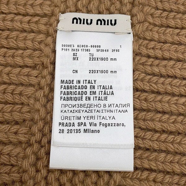 ミュウミュウ マフラー ロゴ ウールニットスカーフ ヴァージンウール カシミヤ 5FS048 Miu Miu