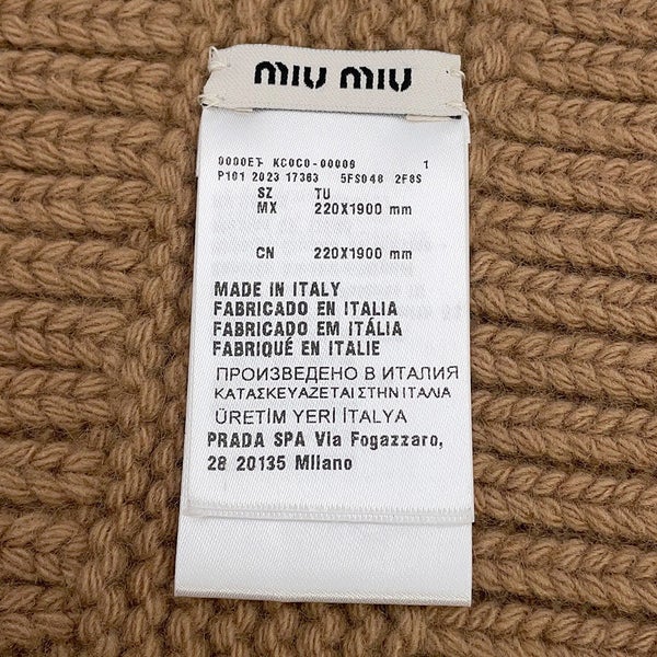 ミュウミュウ マフラー ロゴ ウールニットスカーフ ヴァージンウール カシミヤ 5FS048 Miu Miu