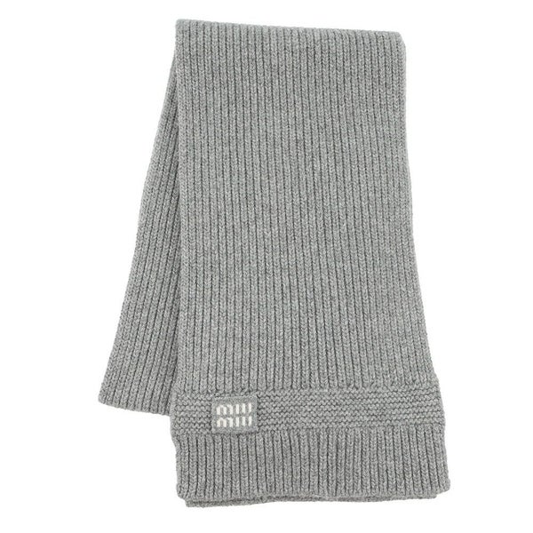 ミュウミュウ マフラー ウールニットスカーフ バージンウール カシミヤ 5FS048 Miu Miu