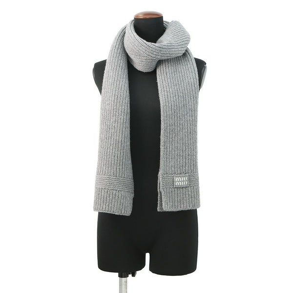 ミュウミュウ マフラー ウールニットスカーフ バージンウール カシミヤ 5FS048 Miu Miu