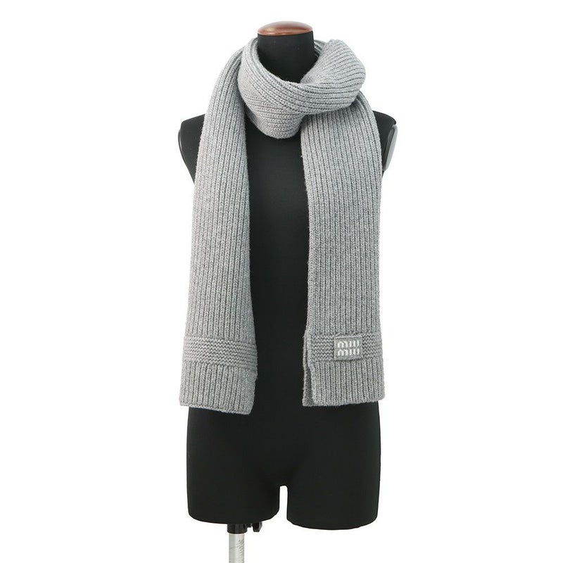 ミュウミュウ マフラー ウールニットスカーフ バージンウール カシミヤ 5FS048 Miu Miu