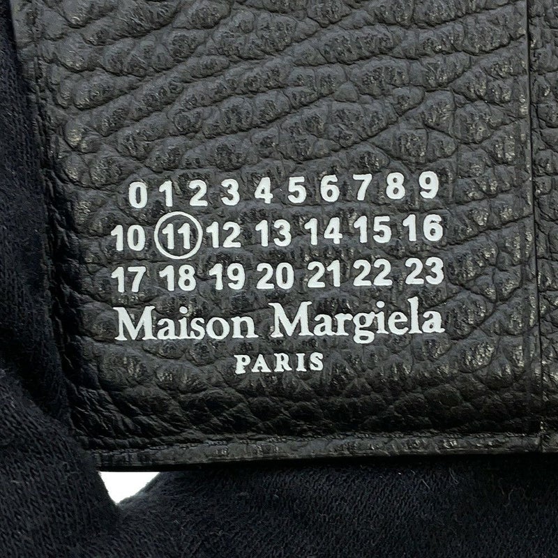 メゾンマルジェラ 二つ折り財布 4ステッチ ウォレット カーフレザー S56UI0140 Maison Margiela 黒
