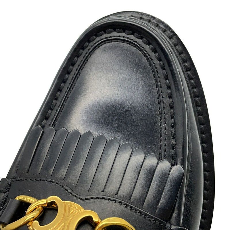セリーヌ ローファー トリオンフチェーン マーガレット レディースサイズ37 レザー 344893602C CELINE 靴 黒