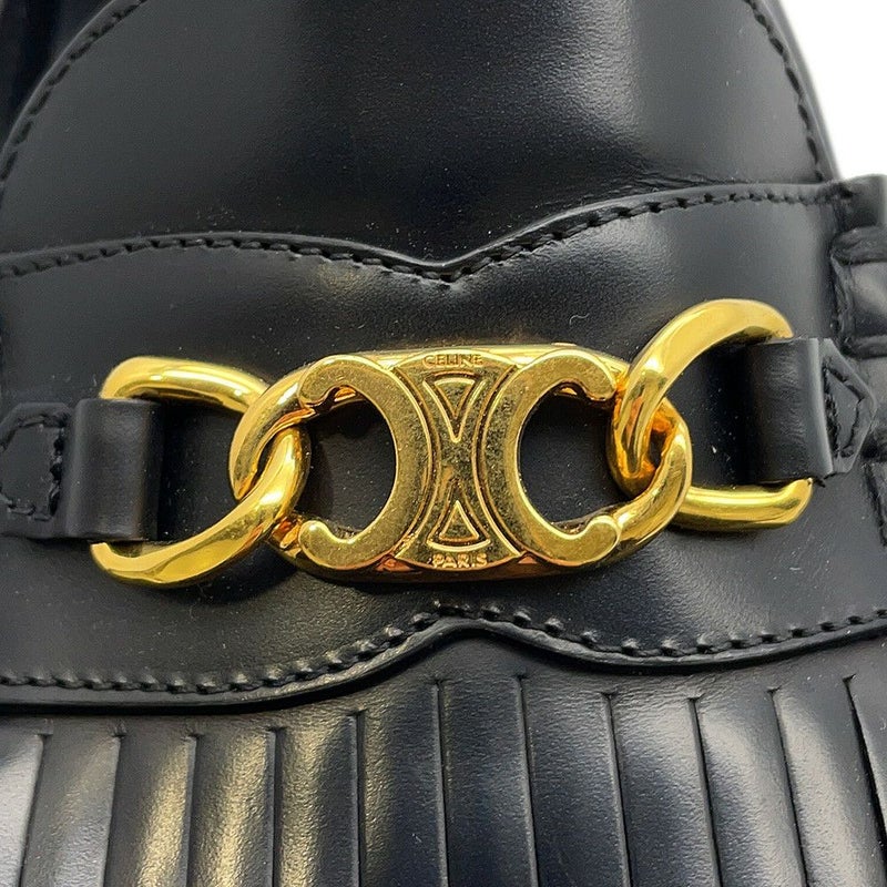 セリーヌ ローファー トリオンフチェーン マーガレット レディースサイズ37 レザー 344893602C CELINE 靴 黒