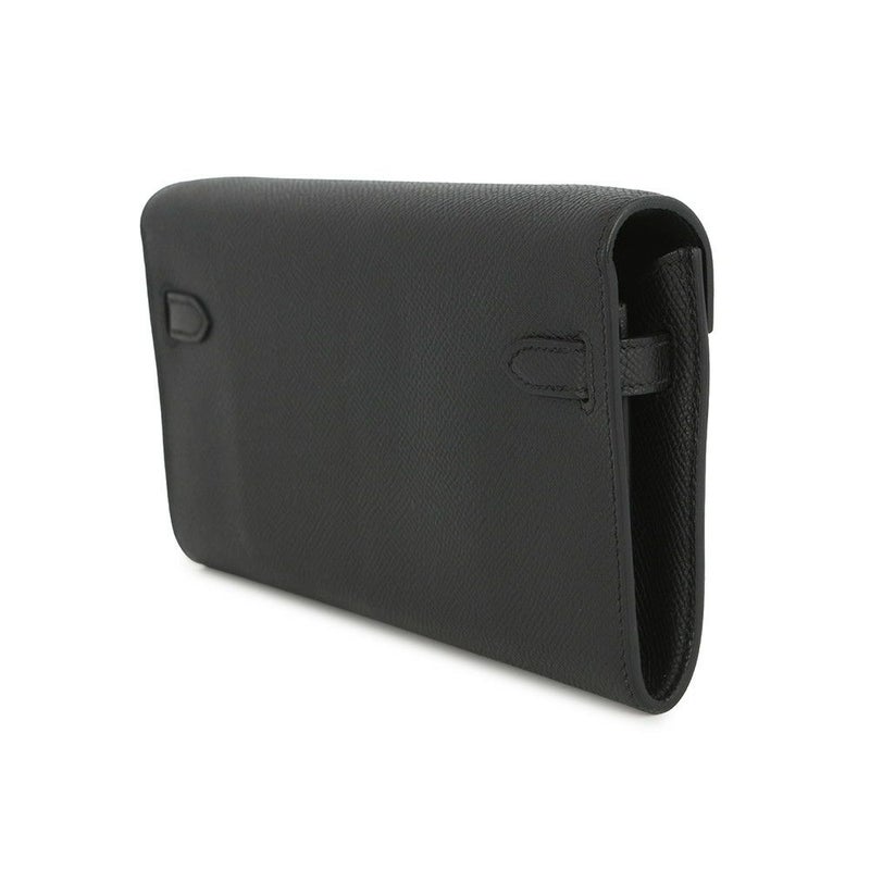 エルメス ケリーウォレット ロング トゥーゴー ブラック/シルバー金具 エプソン K刻印 HERMES 黒