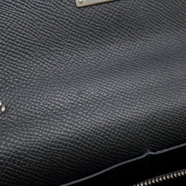 エルメス ケリーウォレット ロング トゥーゴー ブラック/シルバー金具 エプソン K刻印 HERMES 黒