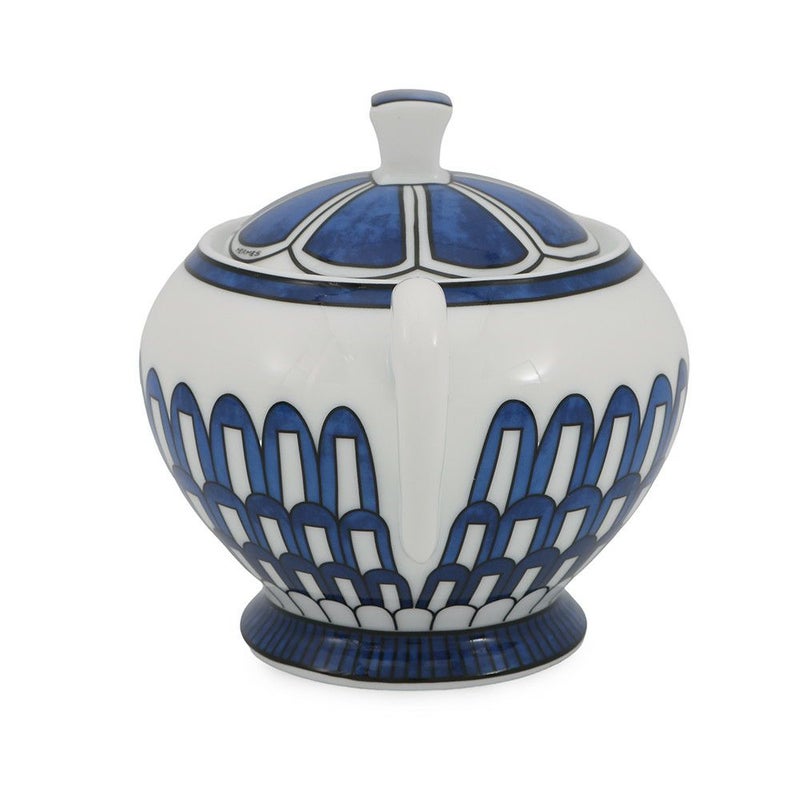 エルメス シュガーポット ブルー ダイユール 陶器 HERMES 砂糖ケース 食器