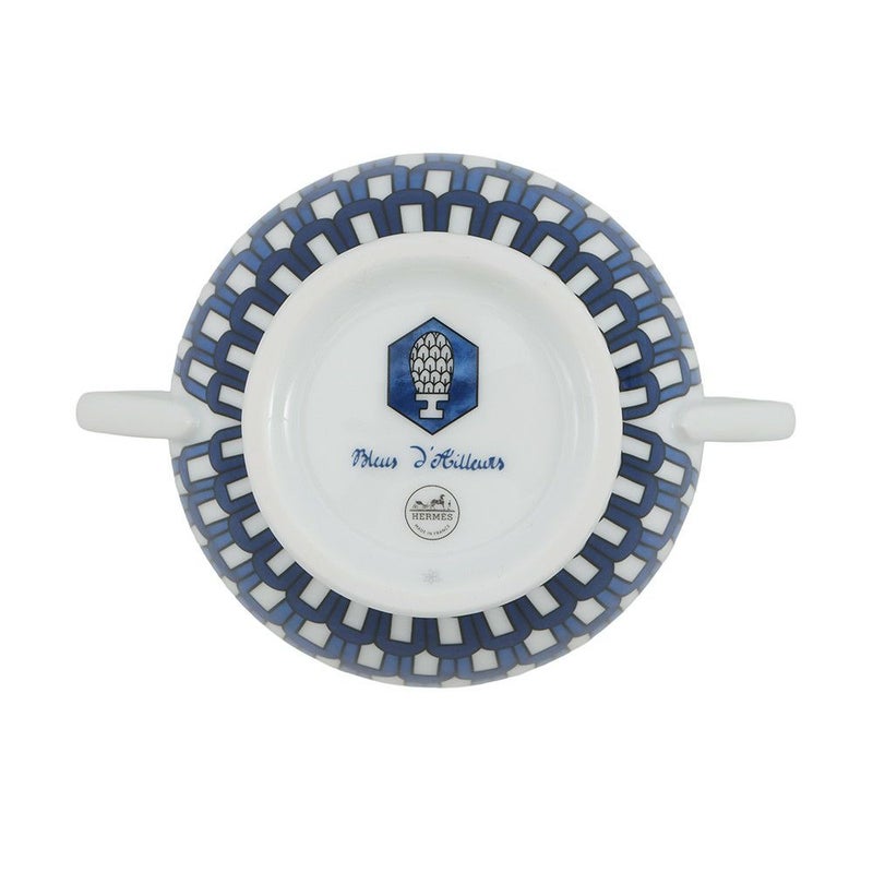 エルメス シュガーポット ブルー ダイユール 陶器 HERMES 砂糖ケース 食器