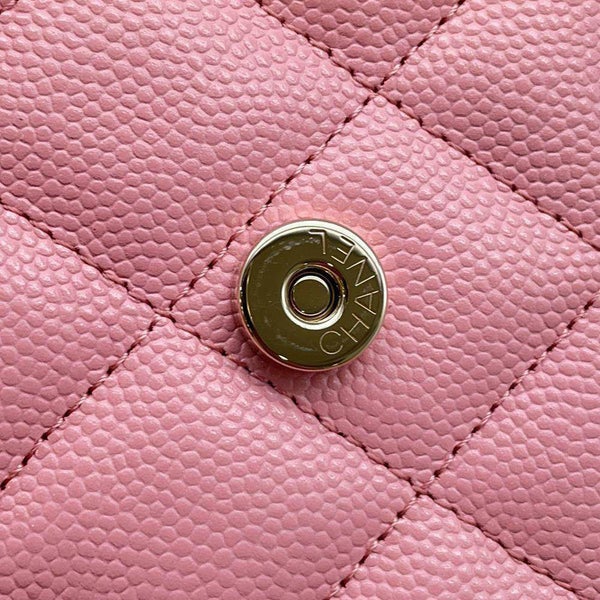 シャネル ミニチェーンウォレット カードケース マトラッセ キャビアスキン AP0238 CHANEL 財布