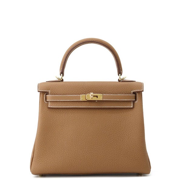 エルメス ハンドバッグ ケリー25 内縫い ゴールド/ゴールド金具 トゴ K刻印 ２wayショルダー