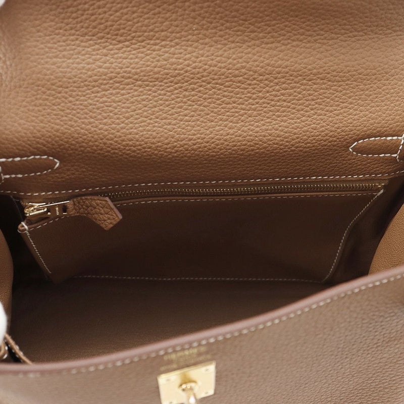 エルメス ハンドバッグ ケリー25 内縫い ゴールド/ゴールド金具 トゴ K刻印 ２wayショルダー