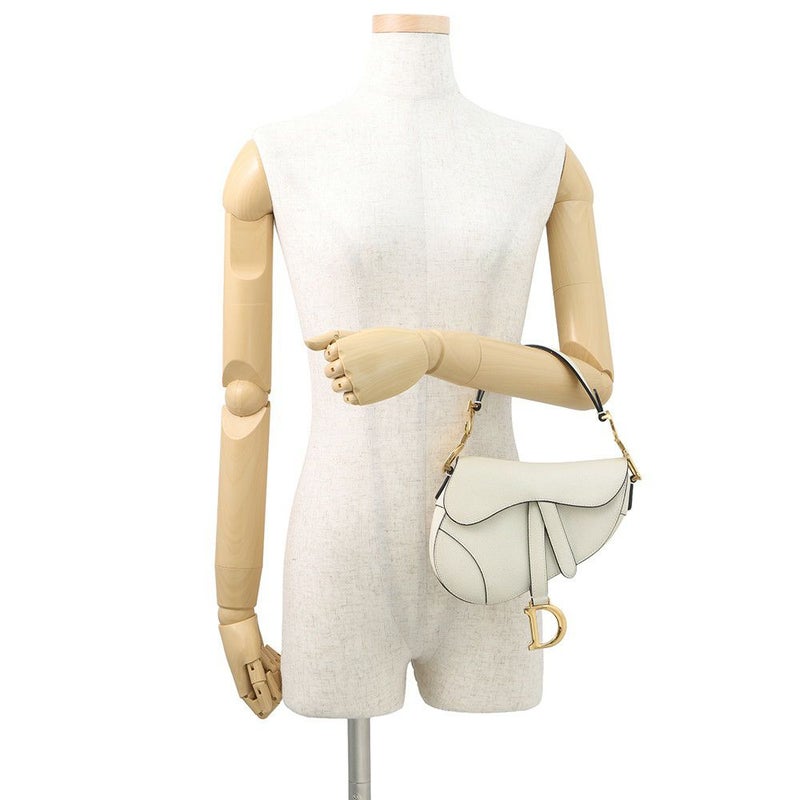 クリスチャン・ディオール ハンドバッグ サドルバッグ ミニ レザー M0447CWVG Christian Dior 白