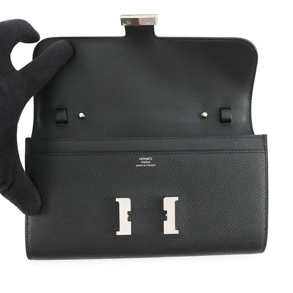 エルメス 長財布 コンスタンス トゥーゴー ロング ブラック/シルバー金具 エプソン W刻印 財布 黒