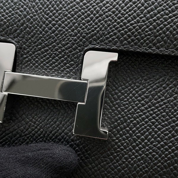 エルメス 長財布 コンスタンス トゥーゴー ロング ブラック/シルバー金具 エプソン W刻印 財布 黒