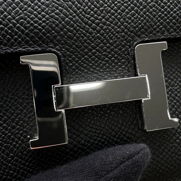 エルメス 長財布 コンスタンス トゥーゴー ロング ブラック/シルバー金具 エプソン W刻印 財布 黒