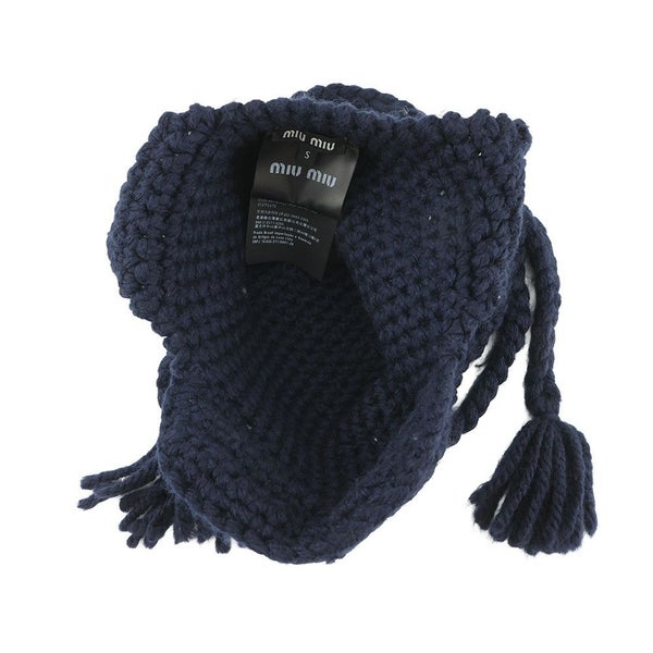 ミュウミュウ ニット帽 トラッパーハット ヴァージンウール 5HC385 Miu Miu 帽子