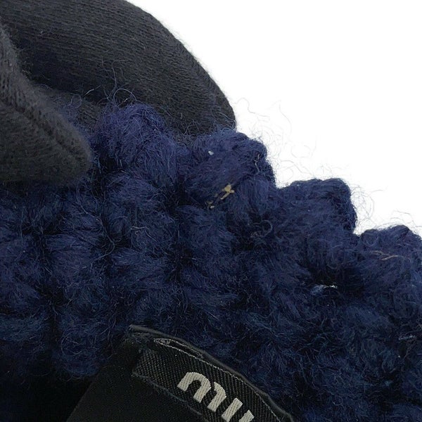 ミュウミュウ ニット帽 トラッパーハット ヴァージンウール 5HC385 Miu Miu 帽子