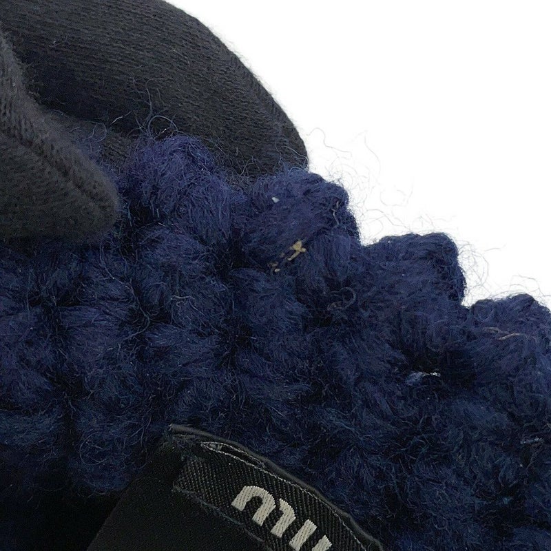 ミュウミュウ ニット帽 トラッパーハット ヴァージンウール 5HC385 Miu Miu 帽子