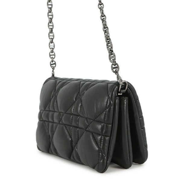 クリスチャン・ディオール チェーンショルダーバッグ Caro カロ ポーチ マクロカナージュ S5135UNGX Christian Dior 黒