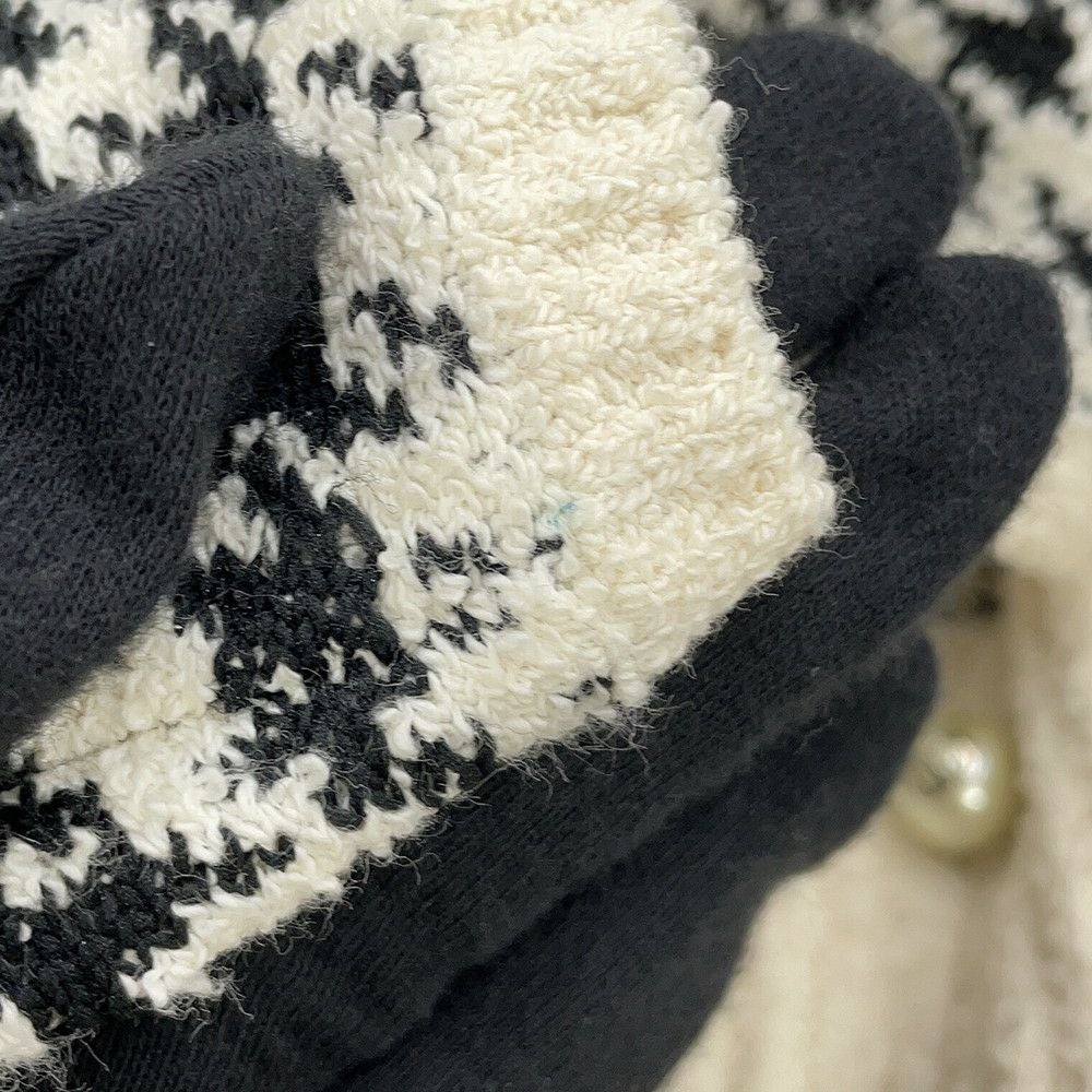 クリスチャン・ディオール ニット 千鳥格子 ツインセット アンサンブル レディースサイズ34 354W05AM324 トップス 白 黒 クリスチャン・ディオール ニット 千鳥格子 ツインセット アンサンブル