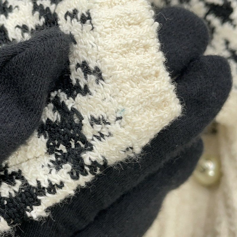 クリスチャン・ディオール ニット 千鳥格子 ツインセット アンサンブル レディースサイズ34 354W05AM324 トップス 白 黒